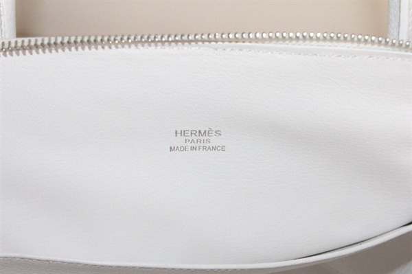 High Quality Replica Hermes Bolide Togo Leather Tote Bag White 509084 - Click Image to Close